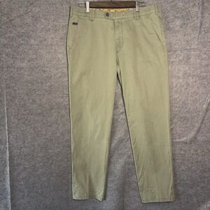 Meyer Hosen Chino Pants Men 34x31 Green Bonn Modern Fit Straight Leg Stretch